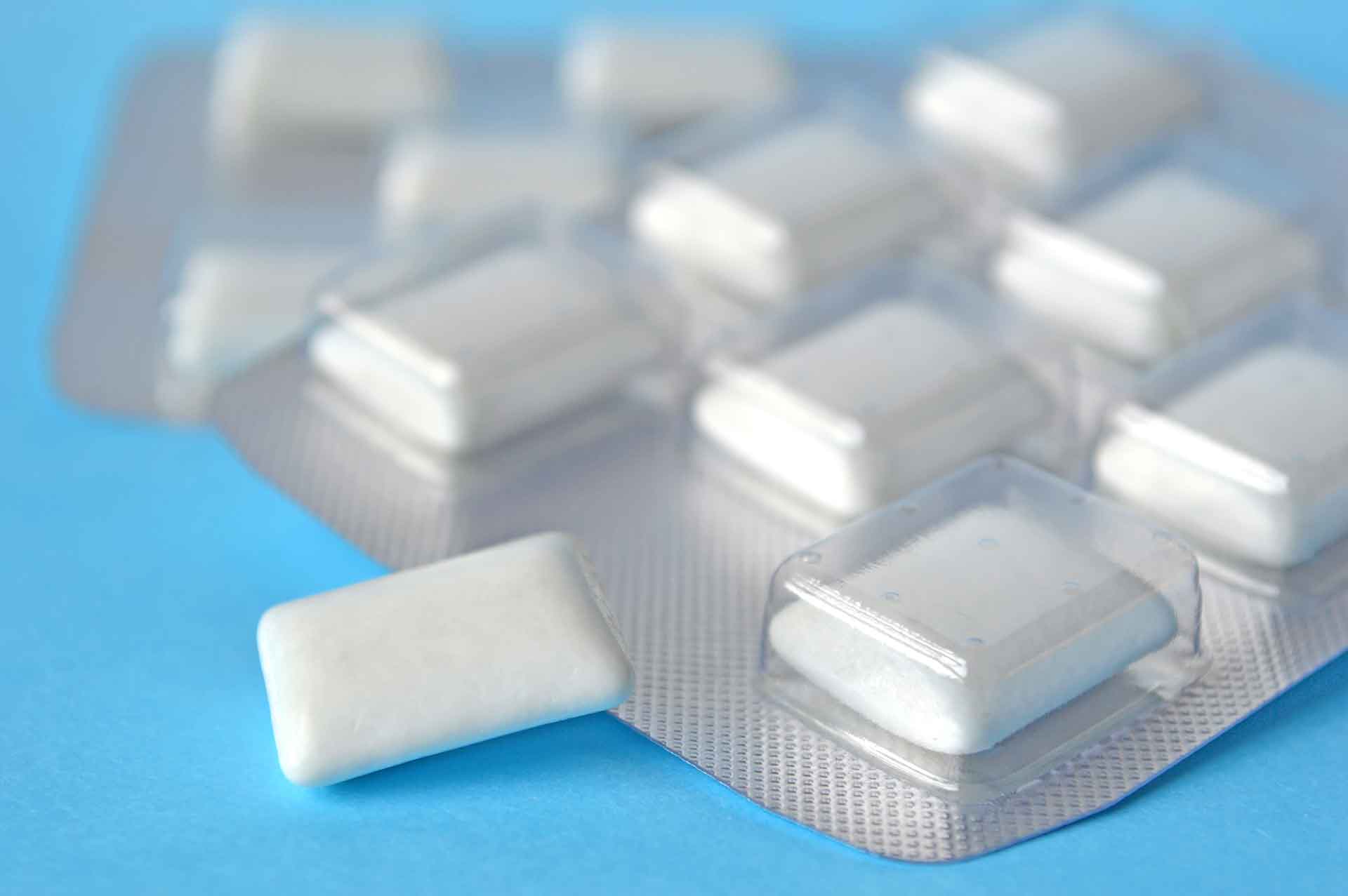 Zahnfreundlicher zuckerfreier Kaugummi